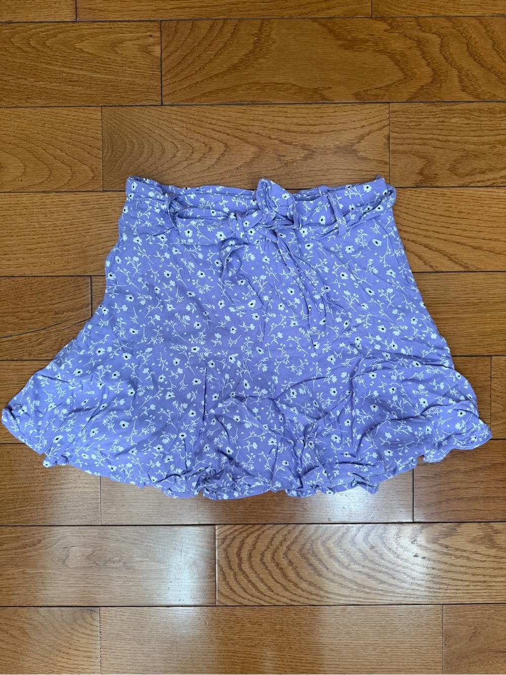 Zara Lilac Floral Ruffled Skater Skirt